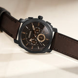 Machine Mid-Size Chronograph Brown Leather Watch