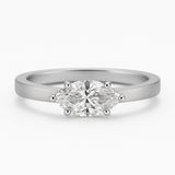 .93ct Lab Grown Marquise Solitaire Engagement Ring 14K White Gold