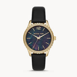Michael Kors Layton Three-Hand Leather Watch