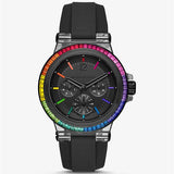 Michael Kors Oversized Dylan Rainbow Pave and Silicone Watch
