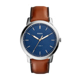 Minimalist Slim Three-Hand Light Brown Leather Watch FS5304