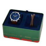 Neutra Chronograph Brown Leather Watch and Bracelet Box Set