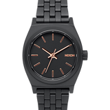 Nixon Small Time Teller All Black and Rose Gold