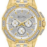 Octava Men's Gold Pave Dial Crystal Watch 98C126
