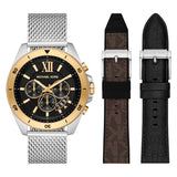Oversized Brecken Two-Tone Mesh Watch Gift Set
