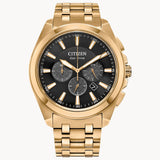 Peyten Classic Gold Tone Black Dial Chornograph
