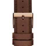 ROSE GOLD TONE CASE BROWN GENUINE LEATHER WATCH