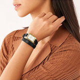 Raquel Three-Hand Date Black Eco Leather Watch