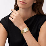 Raquel Three-Hand Date Gold-Tone Stainless Steel