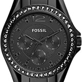 Riley Multifunction Black Stainless Steel Watch