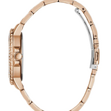 Rose Gold-Tone and Rhinestone Multifunction Watch