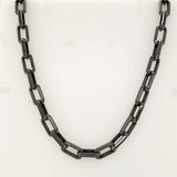 STAINLESS STEEL RECTANGLE BRUSHED POLISHED LINK CHAIN 22" SGN19-22