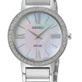 Seiko Solar Mother of Pearl Swarovski Crystal Watch