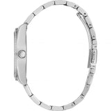 Silver-Tone and Blue Analog Watch