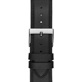 Silvertone Stainless Steel and Leather Watch