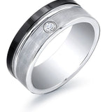 Super Titanium Tungsten Black Ceramic 8mm Ring