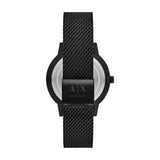 Three-Hand Black Watch and Bracelet Set