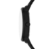 Three-Hand Black Watch and Bracelet Set