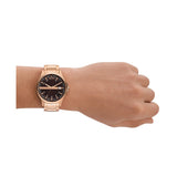 Three-Hand Date Rose Gold-Tone Stainless Steel Watch
