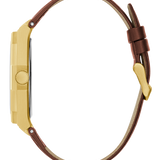 Two-Tone Analog Leather Watch