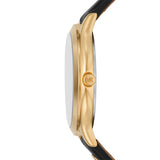 Michael Kors Slim Runway Three-Hand Black Leather Watch MK7553