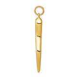 14k Large Hollow Italian Horn Charm