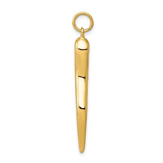 14k Large Hollow Italian Horn Charm