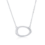 16+2" Sterling Silver, Open Oval Necklace