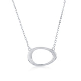 16+2" Sterling Silver, Open Oval Necklace