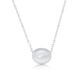 16+2" Sterling Silver, Polished Bead Necklace