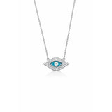 16" Turquoise Enamel Evil Eye Necklace