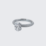 1.56ct Lab Grown Oval Diamond Triple 3 Pave Double Claw 14K