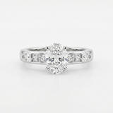 1.57ct Oval Lab Diamond With Natural Side Stones