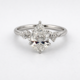 2.08ct Pear Cut Diamond Ring With Accent Diamonds - 14k White Gold