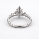 2.08ct Pear Cut Diamond Ring With Accent Diamonds - 14k White Gold