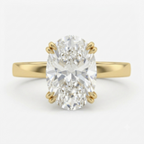2.62ct Double-Claw Four-Prong Lab Oval Solitaire Engagement Ring
