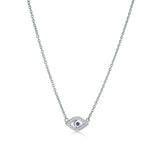 CZ Evil Eye Necklace Steel