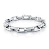 Brushed/Polished Rectangular Link Bracelet