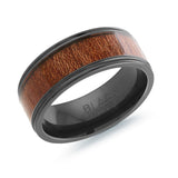 Coated Titanium Wood Inlay 8mm Ring