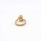 3.02ct Oval Lab Diamond Bezel Bypass Ring - 14k Gold