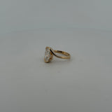 3.02ct Oval Lab Diamond Bezel Bypass Ring - 14k Gold