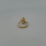 3.02ct Oval Lab Diamond Bezel Bypass Ring - 14k Gold