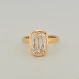 3.75ct Bezel Set Cushion Mixed Cut Lab Diamond Ring