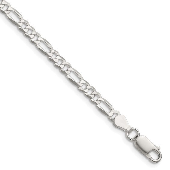 3.8mm Sterling Silver Figaro Chain