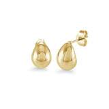 GOLD-IP-S.STEEL 16MM-DROP STUD EARRINGS