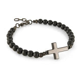 4mm Onyx Cross Bracelet
