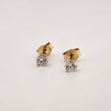 .54 CTW 3 Claw Round Lab Diamond Studs in 14K Yellow Gold
