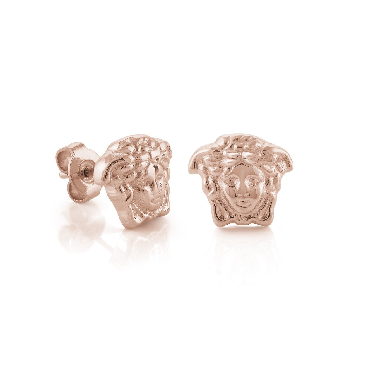 Gold medusa deals stud earrings