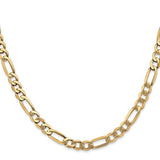 5.8mm 10k Yellow Gold Solid Figaro Chain