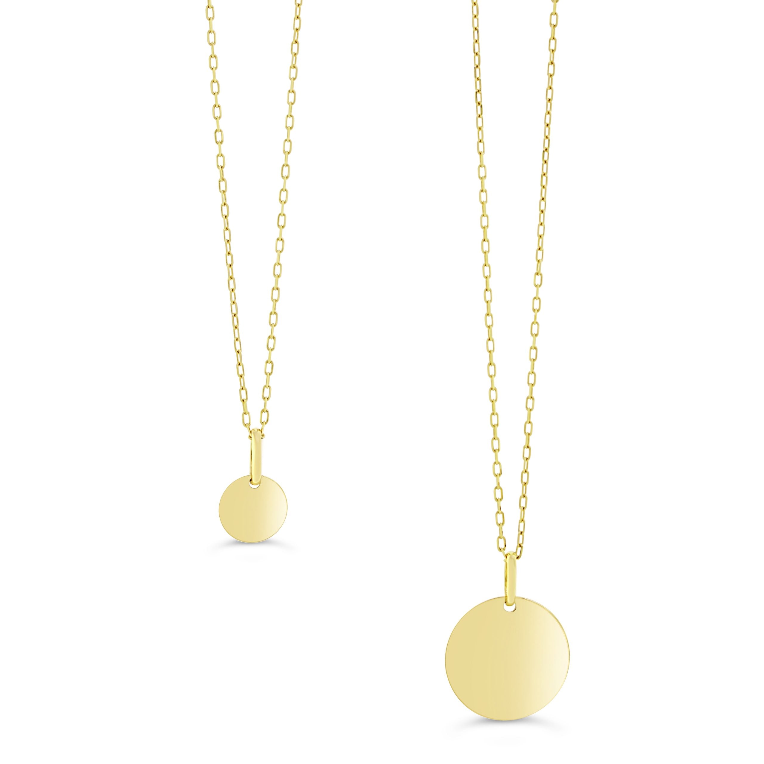 10K Yellow Gold Disk Necklace